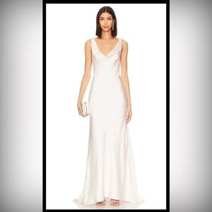 NEW NOEL & JEAN Katie May Muse Gown Ivory XL Satin Open Back Bridal *See Pic
